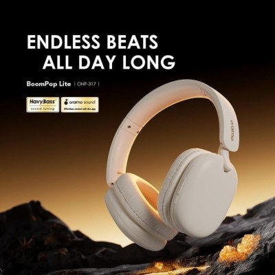 Oraimo BoomPop Lite Casque Audio Sans Fil ENC Spatial Audio Supra-Auriculaire - Noir