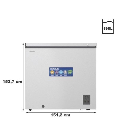 Nasco Congélateur Horizontal - NAS-250FL - 198L - 1 Porte -1 Panier à l'Interieur - Gris