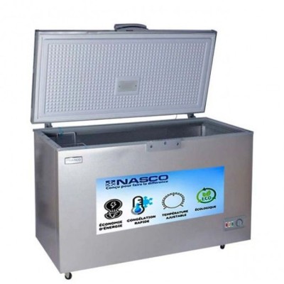 Nasco Congélateur Horizontal -NAS-450FL-DS /450L (368L Net)/1 Porte/1 Panier A L'Interieur/Dark Silver