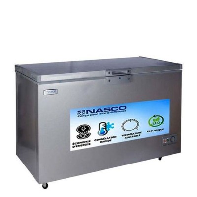 Nasco Congelateur Horizontal - NAS-475FL-DS - 475L (400L Net) - 1 Porte - 1 Panier A L'Int - Dark Silver