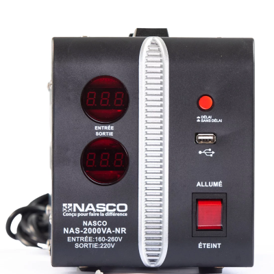 NASCO STABILISATEUR AUTOMATIQUE 2000VA COMPTEUR DIGITAL - NAS-2000VA-NR